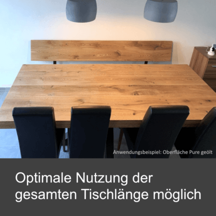 Bank- ablageplatte eiche geschliffen gerade kante nutzung