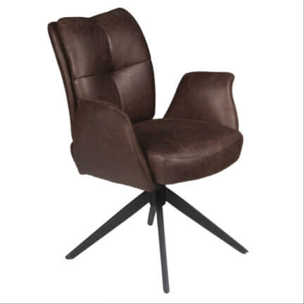 Drehstuhl lars lederoptik, abnehmbare lehnen, ebony