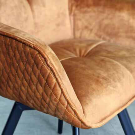 Drehstuhl peter samtbezug amber detail