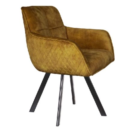 Gut gepolsterter drehstuhl in 180° drehbar, farbe amber