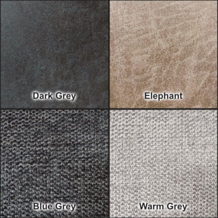 Farbmuster chris, webstoff und lederoptik