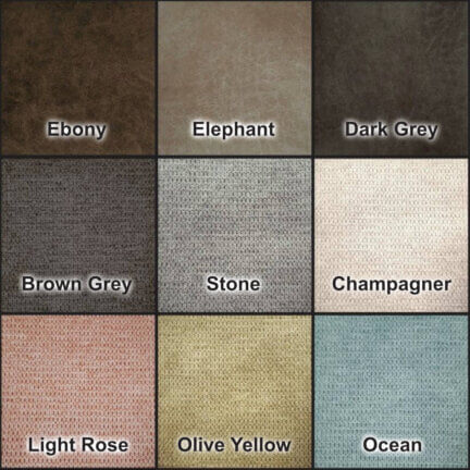 Farbmuster serie lars, dallas fabric und aragon fabric