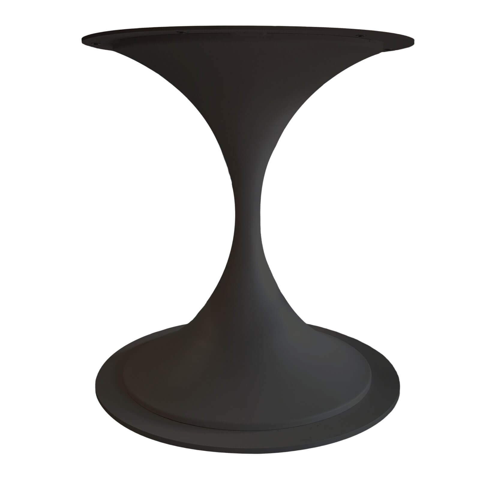 Schwarzes tischgestell rund bold infinity aus stahl, modern und organisch