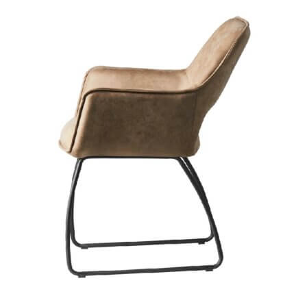 Schalenstuhl mike in braun mit rückansicht