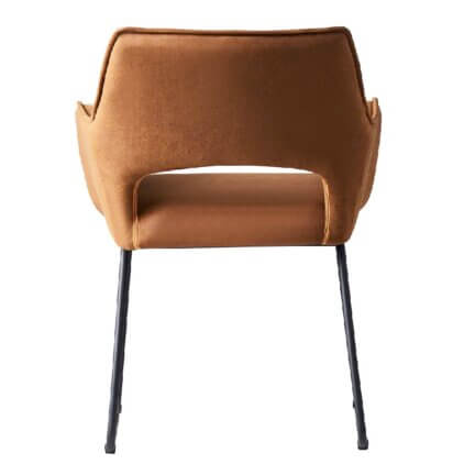 Schalenstuhl mike in cognac mit metallbeinen