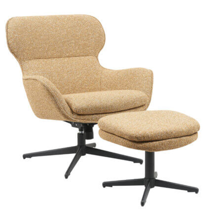 Sessel ivy + hocker, 360 ° drehbar, mit wippfunktion, fall leaf schräfgrontansicht