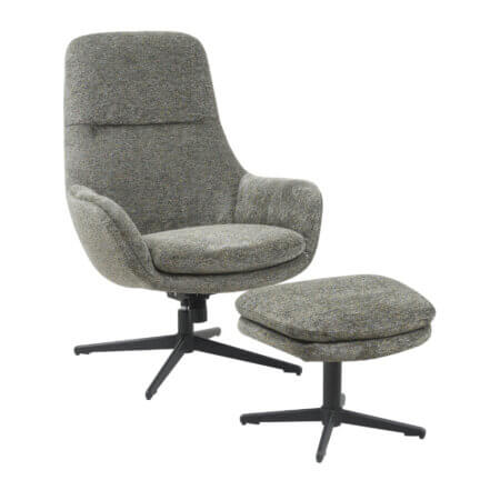 Sessel lilli + hocker, 360 ° drehbar, mit wippfunktion, beetle schrägfrontansicht