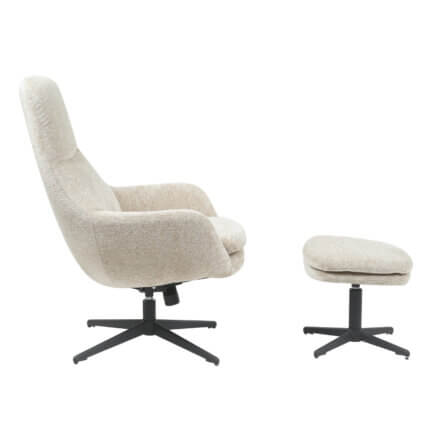 Sessel lilli + hocker, 360 ° drehbar, mit wippfunktion, cornstalk seitenansicht