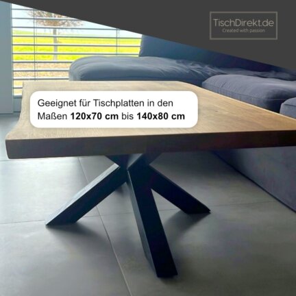 Tischgestell couch spider stahl plattengröße td