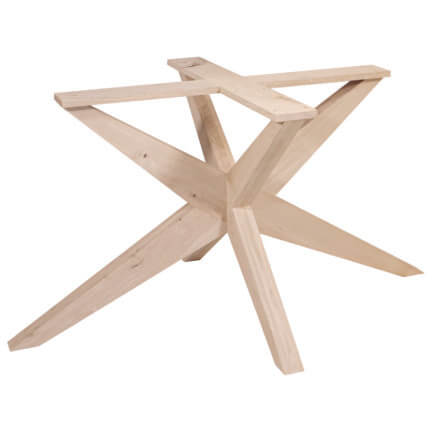 Filigranes spidergestell aus eiche mit konisch zulaufenden beinen in 140x80 cm für tischplatten in 180-220 cm länge
