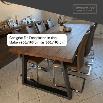 Tischgestell light trapez stahl plattengröße