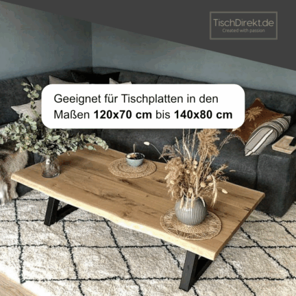 Tischgestell trapez stahl plattengröße td