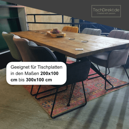Tischgestell ultra light 3d light spider long stahl plattengröße