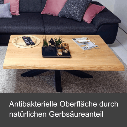 Tischplatte chalet b kleinformat geschliffen baumkante antibakteriell