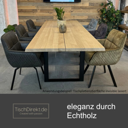 Tischplatte chalet d geschliffen kante trapez dual