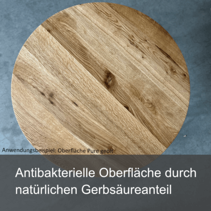Tischplatte chalet g 30 mm eiche rund geschliffen gerade kante antibakteriell td