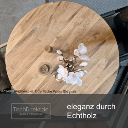 Tischplatte chalet g 30 mm eiche rund geschliffen gerade kante wirkung td