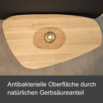 Tischplatte chalet k kieselform, 30 mm eiche schweizer kante, antibakteriell td - 2