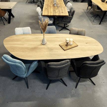 Tischplatte chalet k kieselform, 30 mm eiche schweizer kante anwendungsbeispiel 2 td - 2