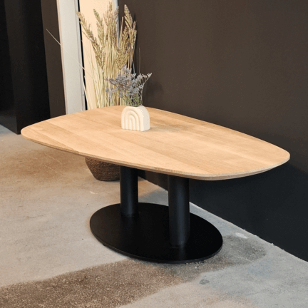 Tischplatte chalet k kieselform, 30 mm eiche schweizer kante anwendungsbeispiel td - 2