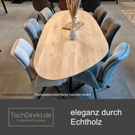 Tischplatte chalet k kieselform, 30 mm eiche schweizer kante, ausstrahlung td - 2