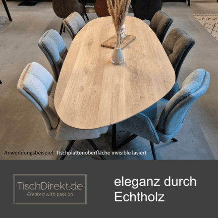 Tischplatte chalet k kieselform, 30 mm eiche schweizer kante, ausstrahlung td