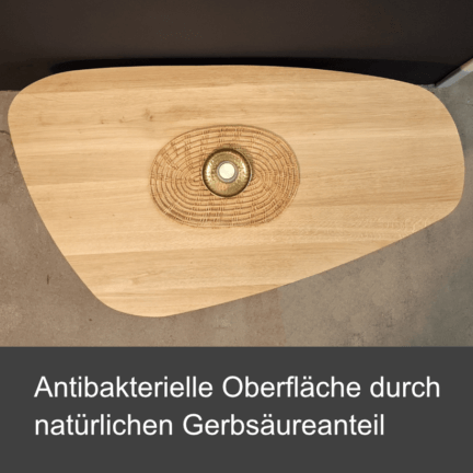 Tischplatte chaletk kieselform, 30 mm eiche schweizer kante kleinformat antibakteriell