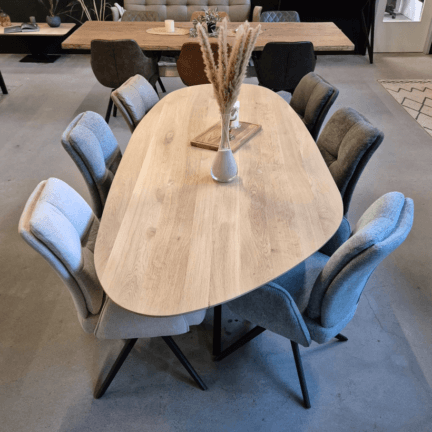 Tischplatte chalet k kieselform, 30 mm eiche schweizer kante td - 2
