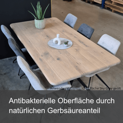 Tischplatte chalet r runde kanten und ecken, geschliffen 40 mm eiche antibakteriell td