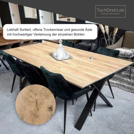 Tischplatte chalet s, geschliffen schweizer kante aufgedoppelt