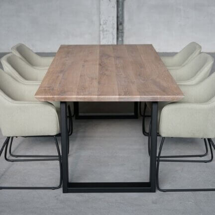 Tischplatte chalet s, geschliffen schweizer kante aufgedoppelt, white 5% geölt td