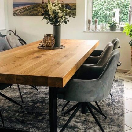 Tischplatte chalet xl 80 mm geschliffen gerade kante aufgedoppelt