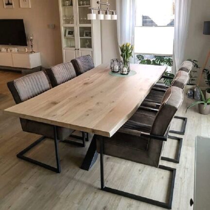 Tischplatte eiche chalet b gerade kante geschliffen