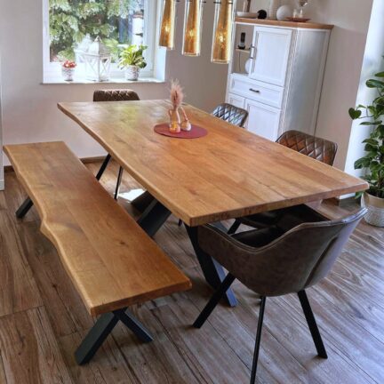 Tischplatte eiche chalet b gerade kante geschliffen