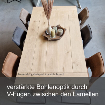 Die bohlenoptik der loft k wird verstärkt durch dei v-fuge zwischen den einzelnen bohlen