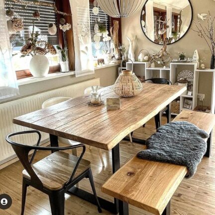 Tischplatte loft b mit fase gebürstet baumkante