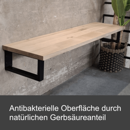 Waschtischplatte eiche, unbehandelt, antibakterielle oberfläche durch natürlichen gerbsäureanteil