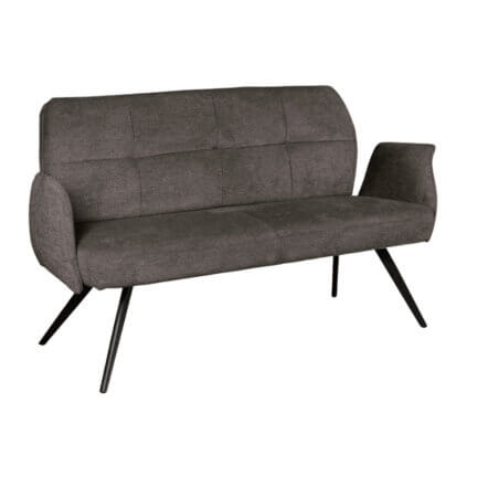 Gepolsterte sitzbank lars mit rückenlehne, abnehmbare armlehnen, webstoff, brown grey, 120 cm