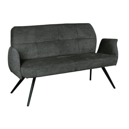 Gepolsterte sitzbank lars mit rückenlehne, abnehmbare armlehnen, webstoff, brown grey, 120 cm